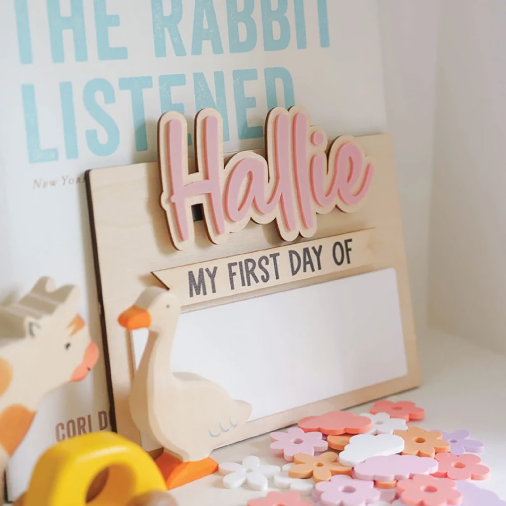 Baby Products Decoration - 1 Buah Plakat Nama Kayu Sekolah