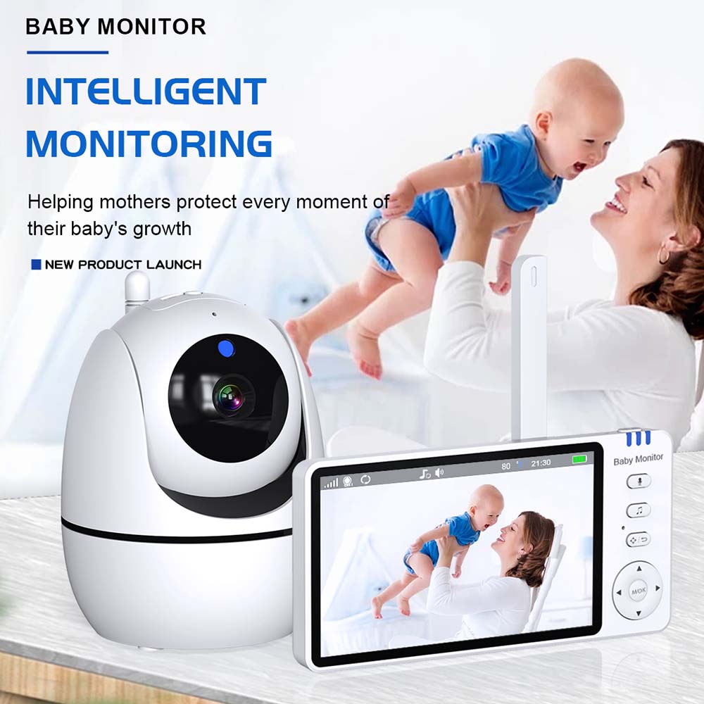 Monitor Bayi Video 5 Inch, Aud - Wireless Baby Monitor ulasan dan harga