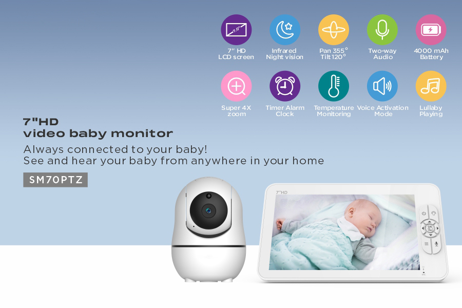 Layar IPS 7 Inci 1V2 Monitor B - Wireless Baby Monitor ulasan dan harga