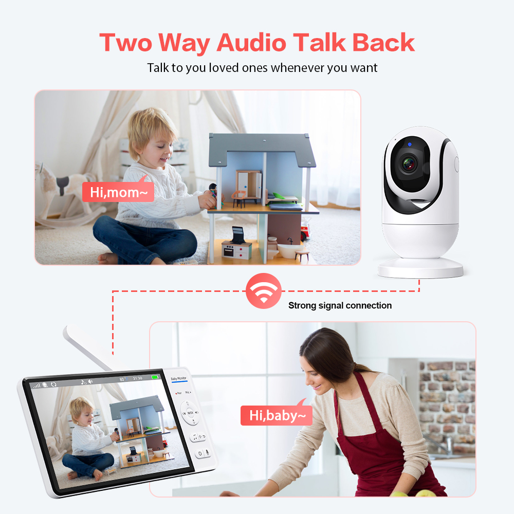 Video Monitor Bayi 7 ''1080P H - Wireless Baby Monitor ulasan dan harga